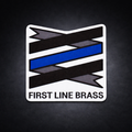 First Line Brass Logo Blue Line Sticker