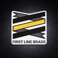 First Line Brass Logo Gold Line Sticker