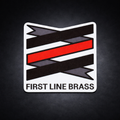 First Line Brass Logo Red Line Sticker